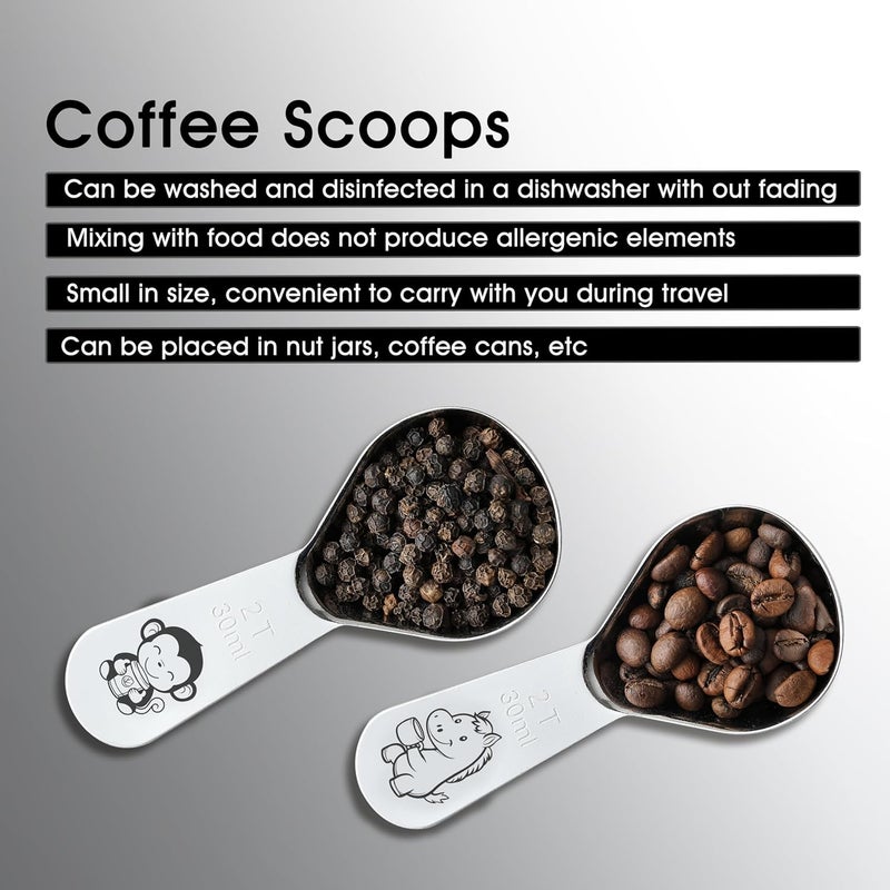VRUIFA Tablespoon Measuring Spoon, Stainless Steel Coffee Scoop for Ground Coffee, Suger, Bean, Tea, Flour, Short Handle Fits inside Airscape Canisters(30ML*2) - Image 5